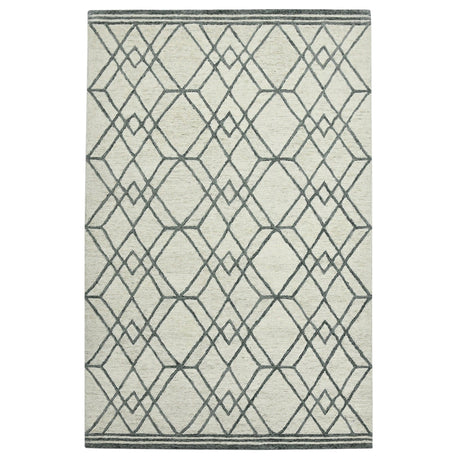 Amer Vista Neutral Geometric Hand-Hooked Ivory Area Rug
