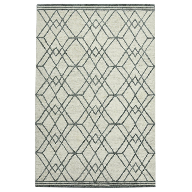 Amer Vista Neutral Geometric Hand-Hooked Ivory Area Rug