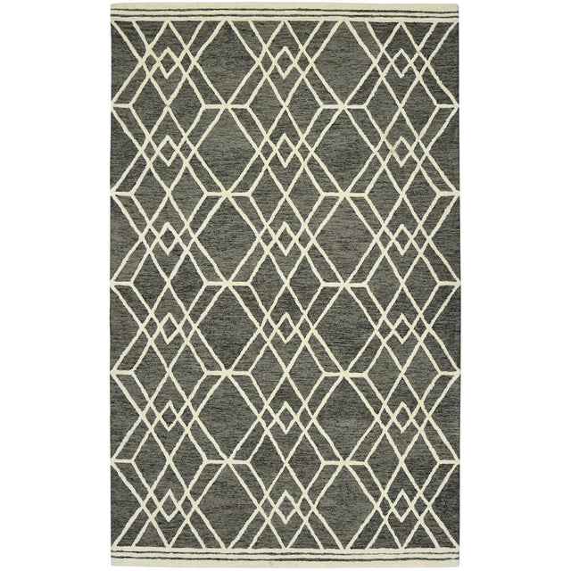 Amer Vista Neutral Geometric Hand-Hooked Khaki Area Rug