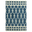 Amer Vista Neutral Geometric Hand-Hooked Navy Area Rug