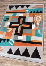 American Dakota Abstract Cross Gray Rug BuyAreaRugs.com -