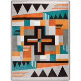 American Dakota Abstract Cross Gray Rug BuyAreaRugs.com -