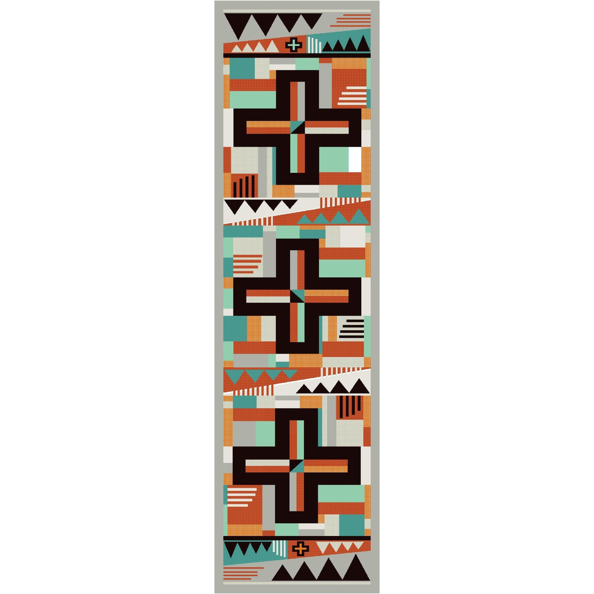 American Dakota Abstract Cross Gray Rug BuyAreaRugs.com -
