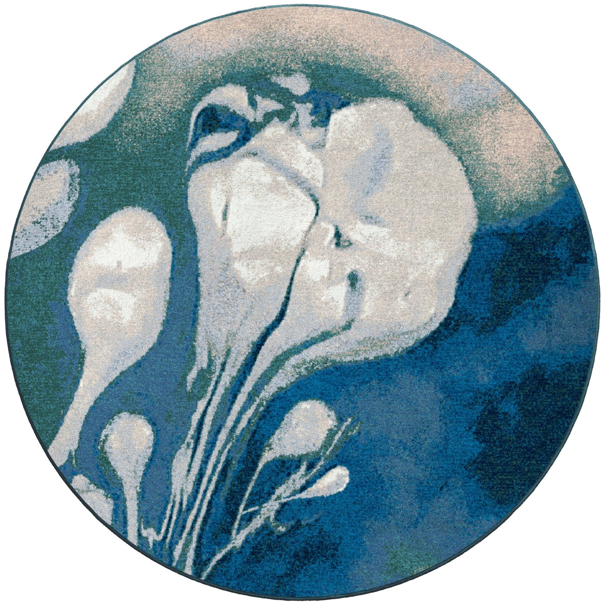 American Dakota Abstract Jellyfish Ocean Blue Rug - 0472OCB234