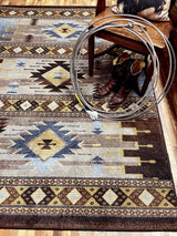 American Dakota Barred Blue Rug - ZZAD0575BLU234