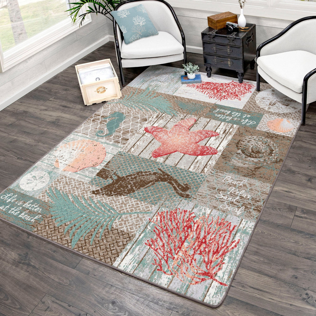 American Dakota Beach Blocks Coastal Rug - 0342COS234