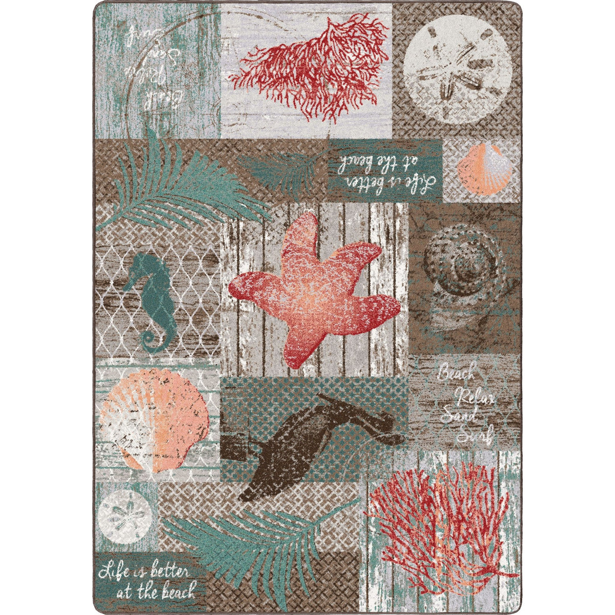 American Dakota Beach Blocks Coastal Rug - 0342COS234