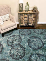 American Dakota Beach Money Aqua Rug - 0468AQU234