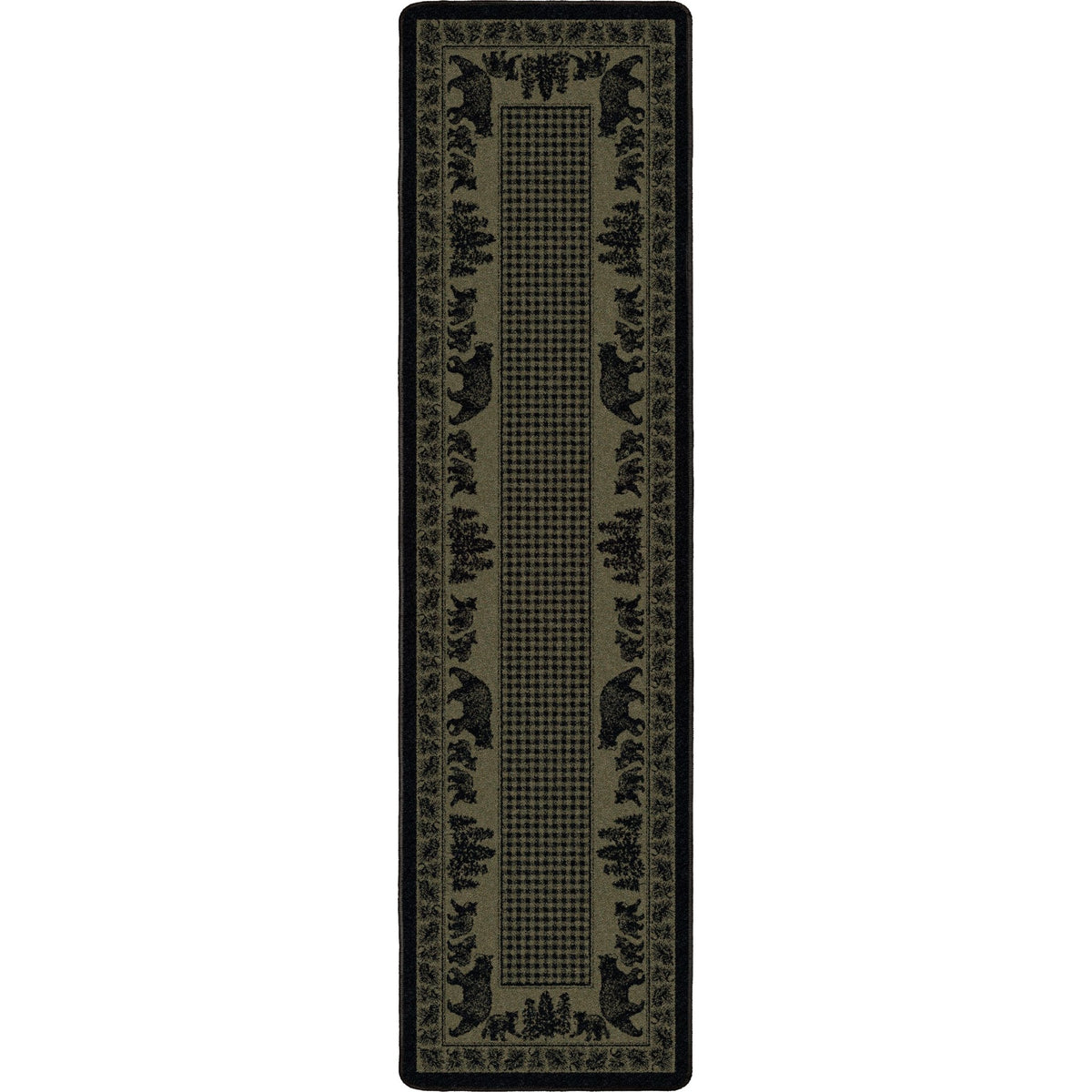 American Dakota Bear Family Green Rug - 0116GRN234