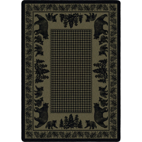 American Dakota Bear Family Green Rug - 0116GRN234
