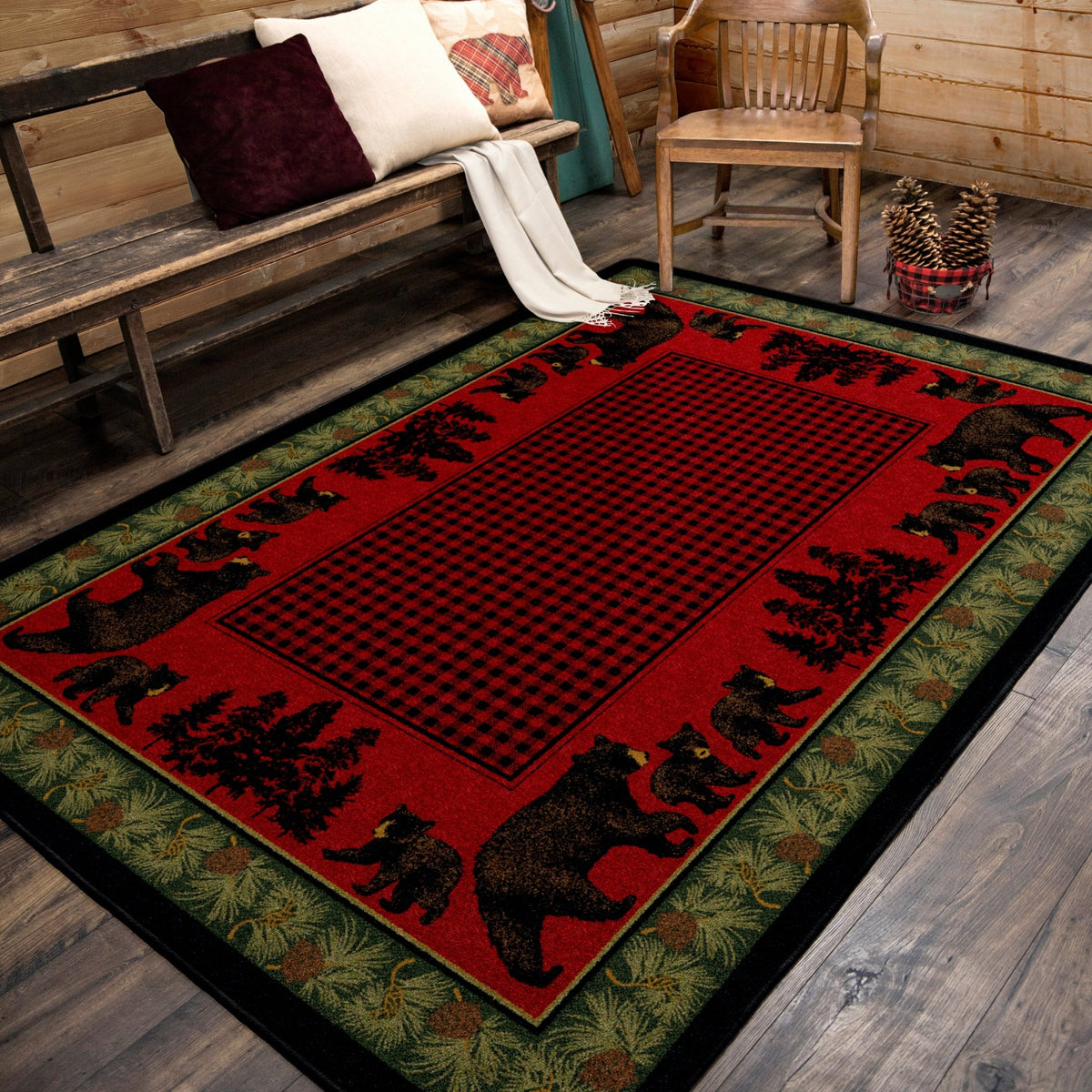 American Dakota Bear Family Multi Rug - 0116MUL234