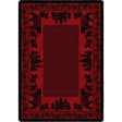 American Dakota Bear Family Red Rug - 0116RED234
