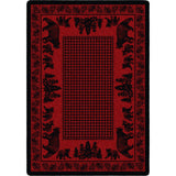 American Dakota Bear Family Red Rug - 0116RED234