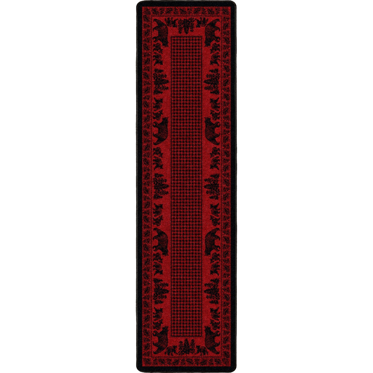 American Dakota Bear Family Red Rug - 0116RED234