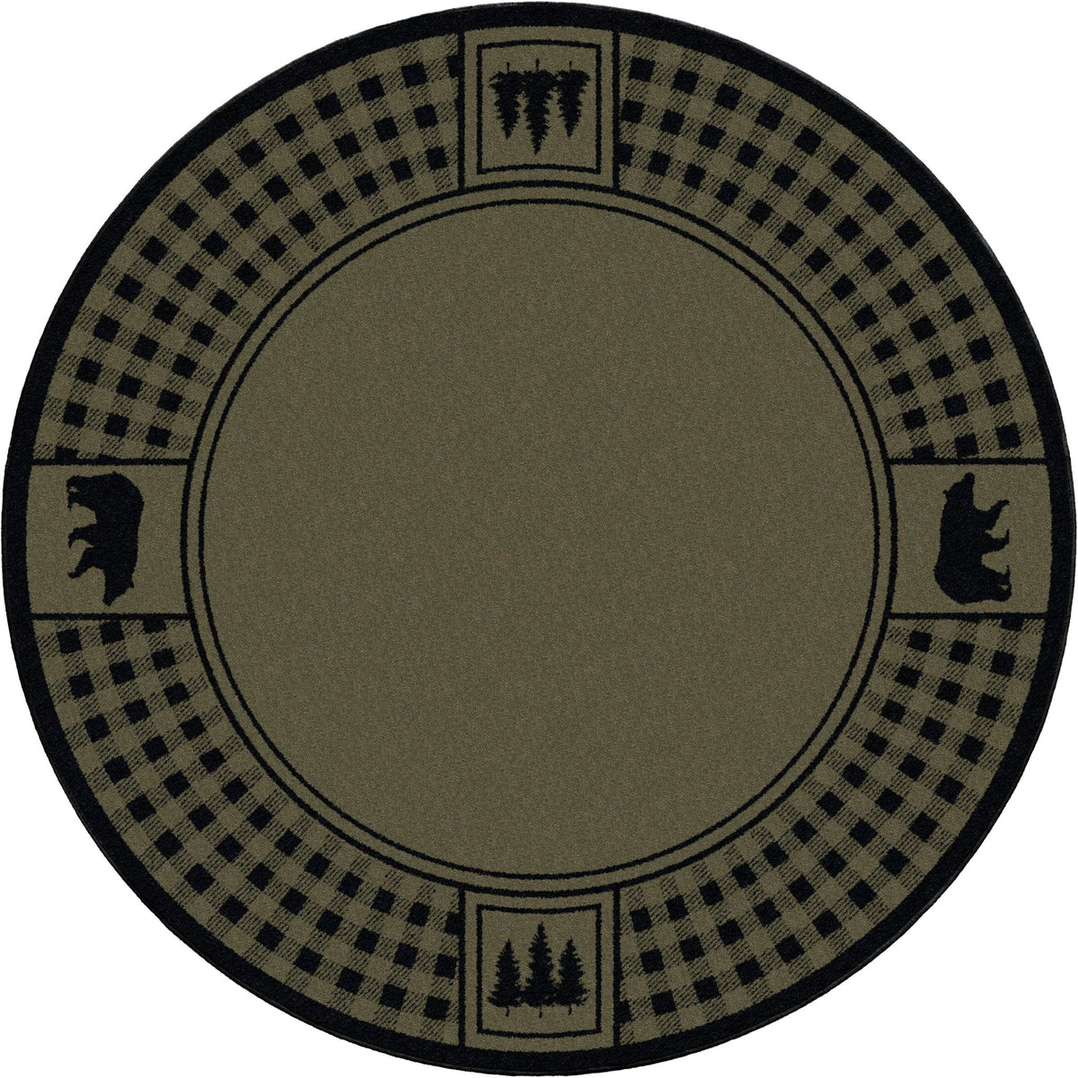 American Dakota Bear Refuge Green Rug - 0088GRN234