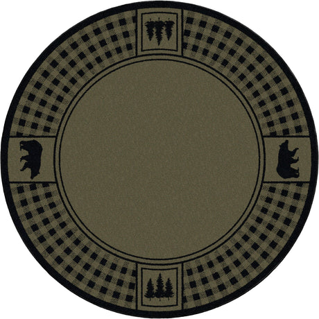 American Dakota Bear Refuge Green Rug - 0088GRN234
