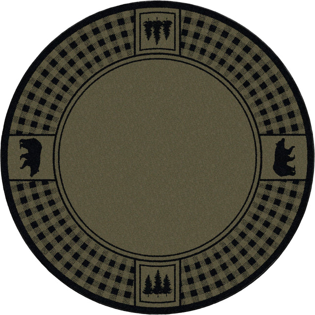 American Dakota Bear Refuge Green Rug - 0088GRN234