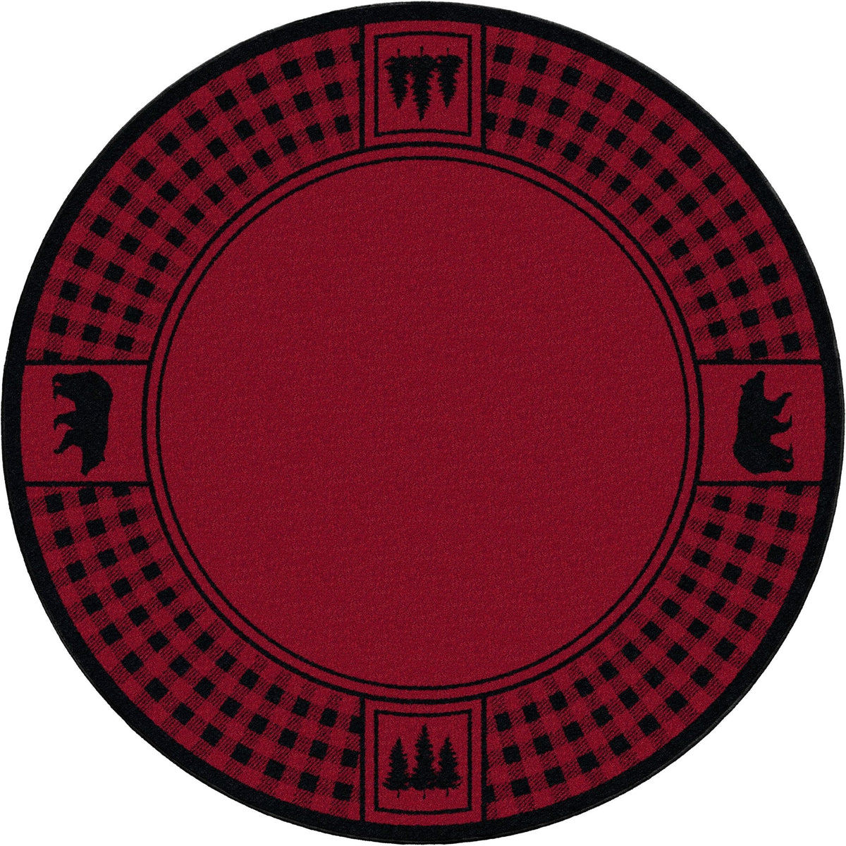 American Dakota Bear Refuge Red Rug - 0088RED234