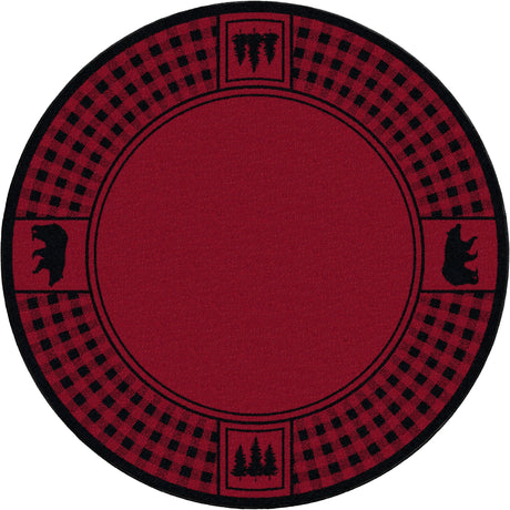 American Dakota Bear Refuge Red Rug - 0088RED234