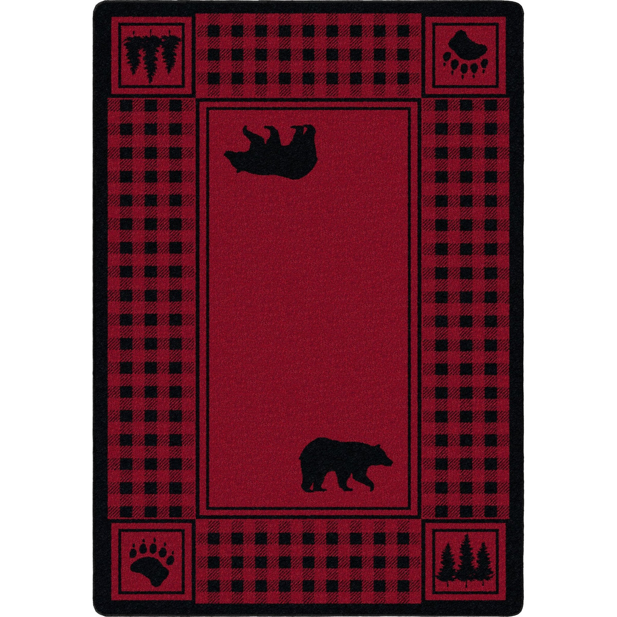 American Dakota Bear Refuge Red Rug - 0088RED234