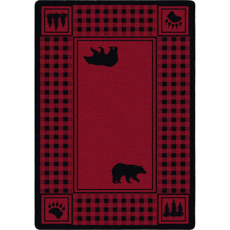 American Dakota Bear Refuge Red Rug - 0088RED234