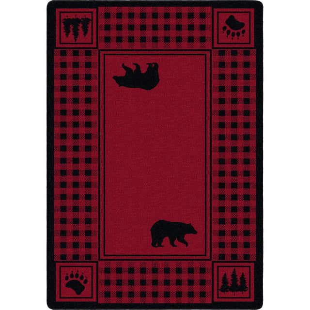 American Dakota Bear Refuge Red Rug - 0088RED234