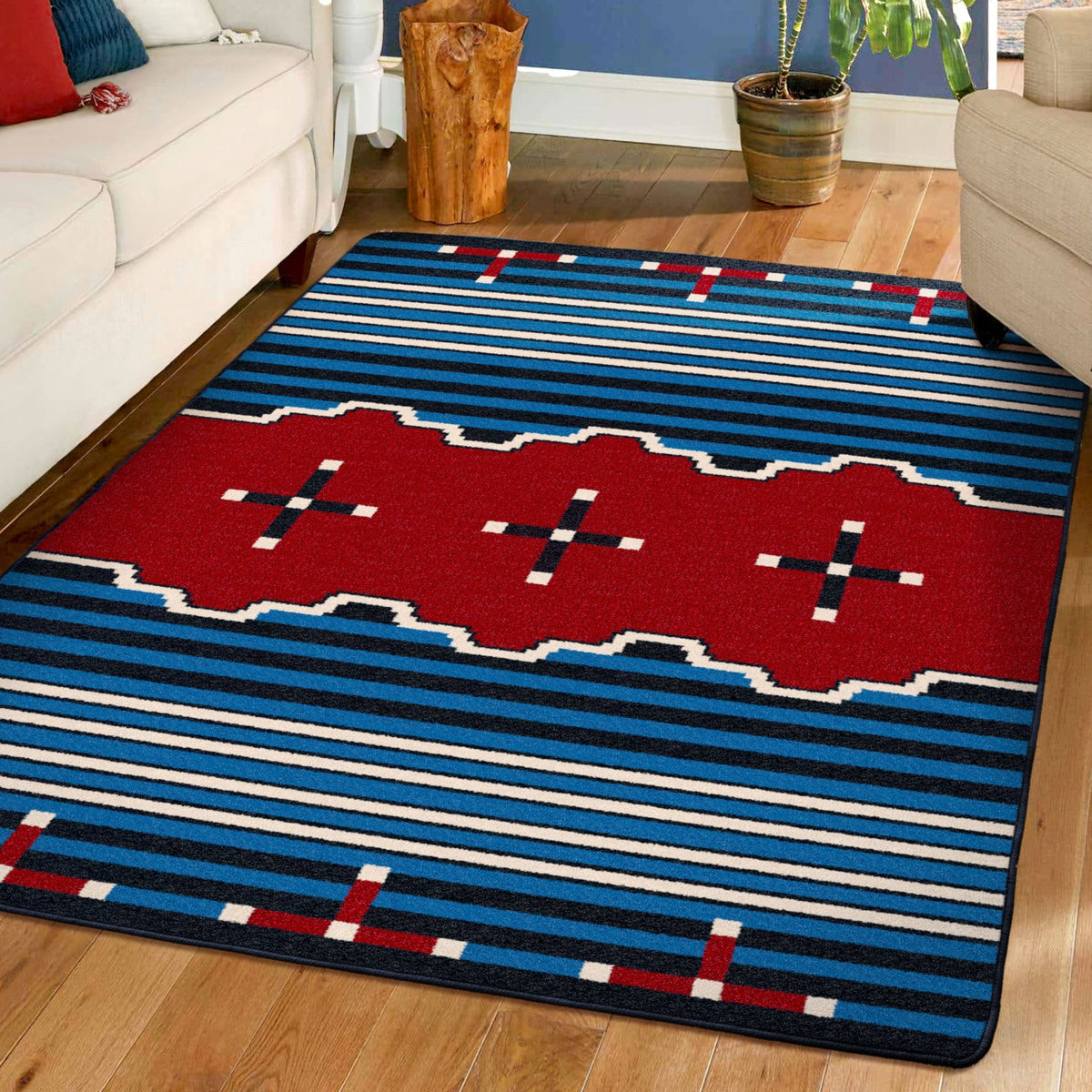 American Dakota Big Chief 2 Blue Rug