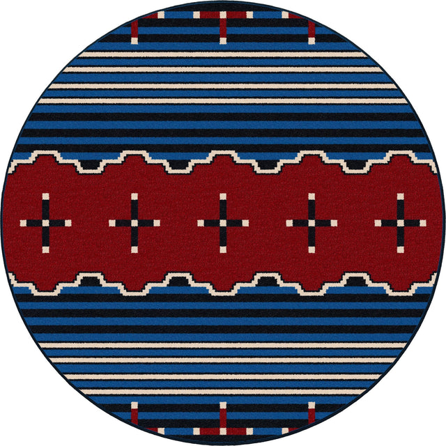American Dakota Big Chief 2 Blue Rug