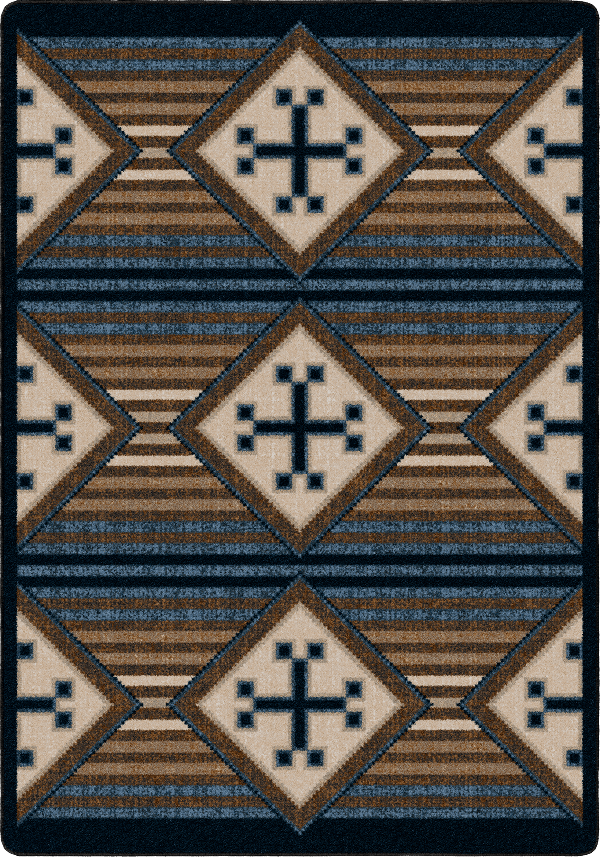 American Dakota Bison Creek Black and Russet Rug - 0794BAR234