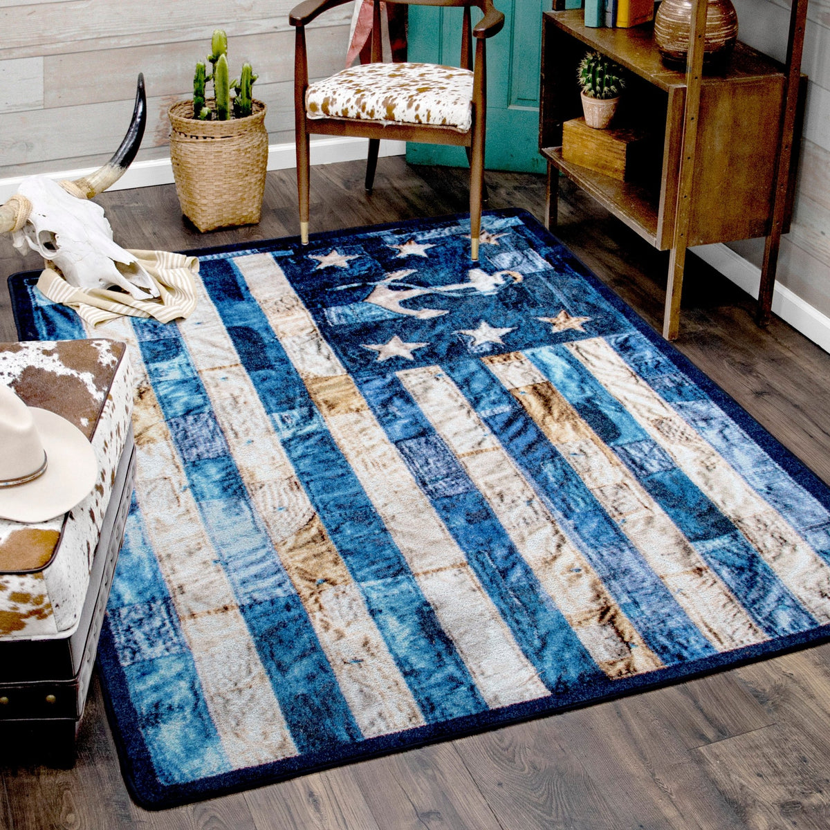 American Dakota Blue Jean Anchor Blues Rug - 0724BLU234