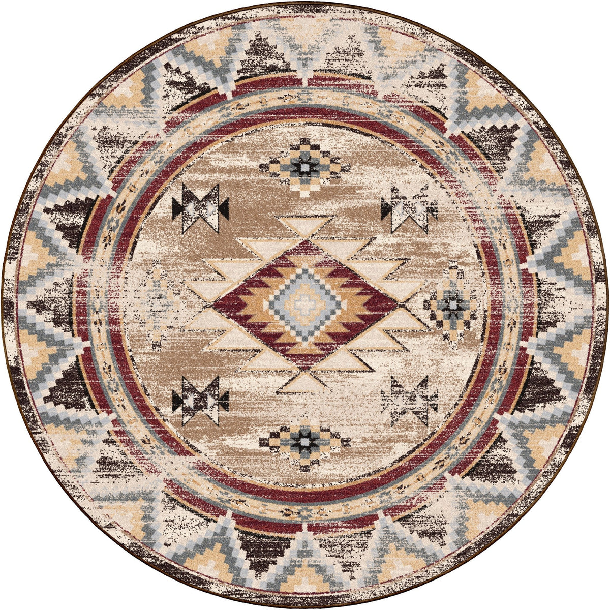 American Dakota Bow Strings Distressed Brown Rug