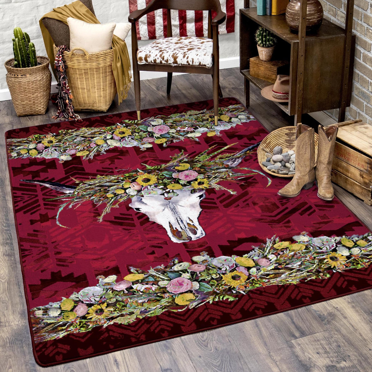 American Dakota Briscoe Red Rug - 0526RED234
