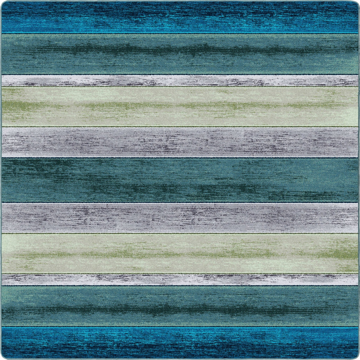 American Dakota Bungalow Stripe Aqua Rug - 0146AQU234