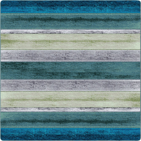 American Dakota Bungalow Stripe Aqua Rug - 0146AQU234