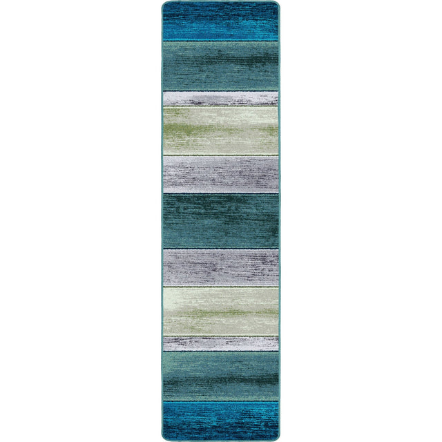 American Dakota Bungalow Stripe Aqua Rug - 0146AQU234