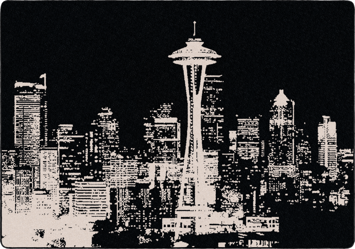 American Dakota Cityscape Black Rug - 0131BLK200