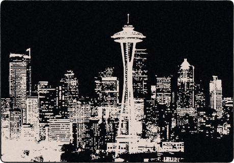 American Dakota Cityscape Black Rug - 0131BLK200