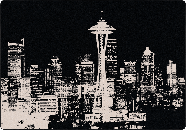 American Dakota Cityscape Black Rug - 0131BLK200