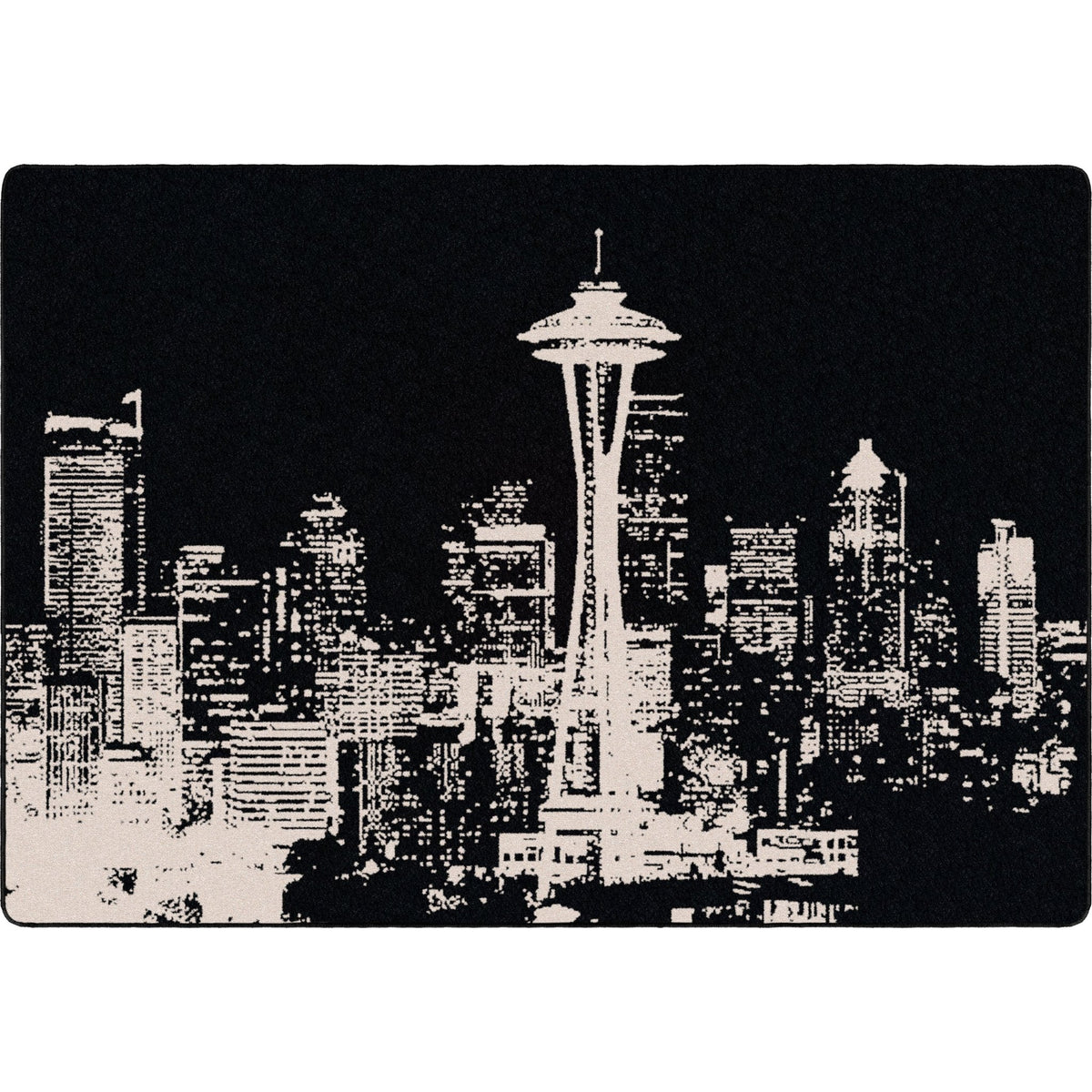 American Dakota Cityscape Black Rug - 0131BLK200