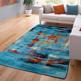 American Dakota Coastal Canvas Aqua Rug - 0303AQU234