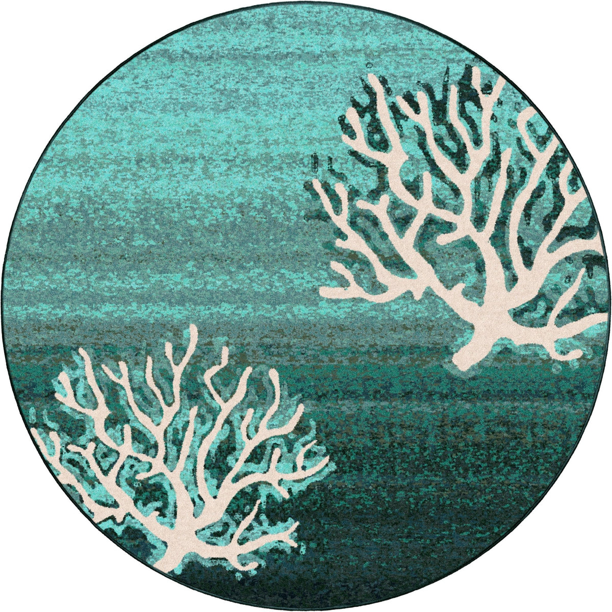 American Dakota Coral Pattern Aqua Rug - 0199AQU234