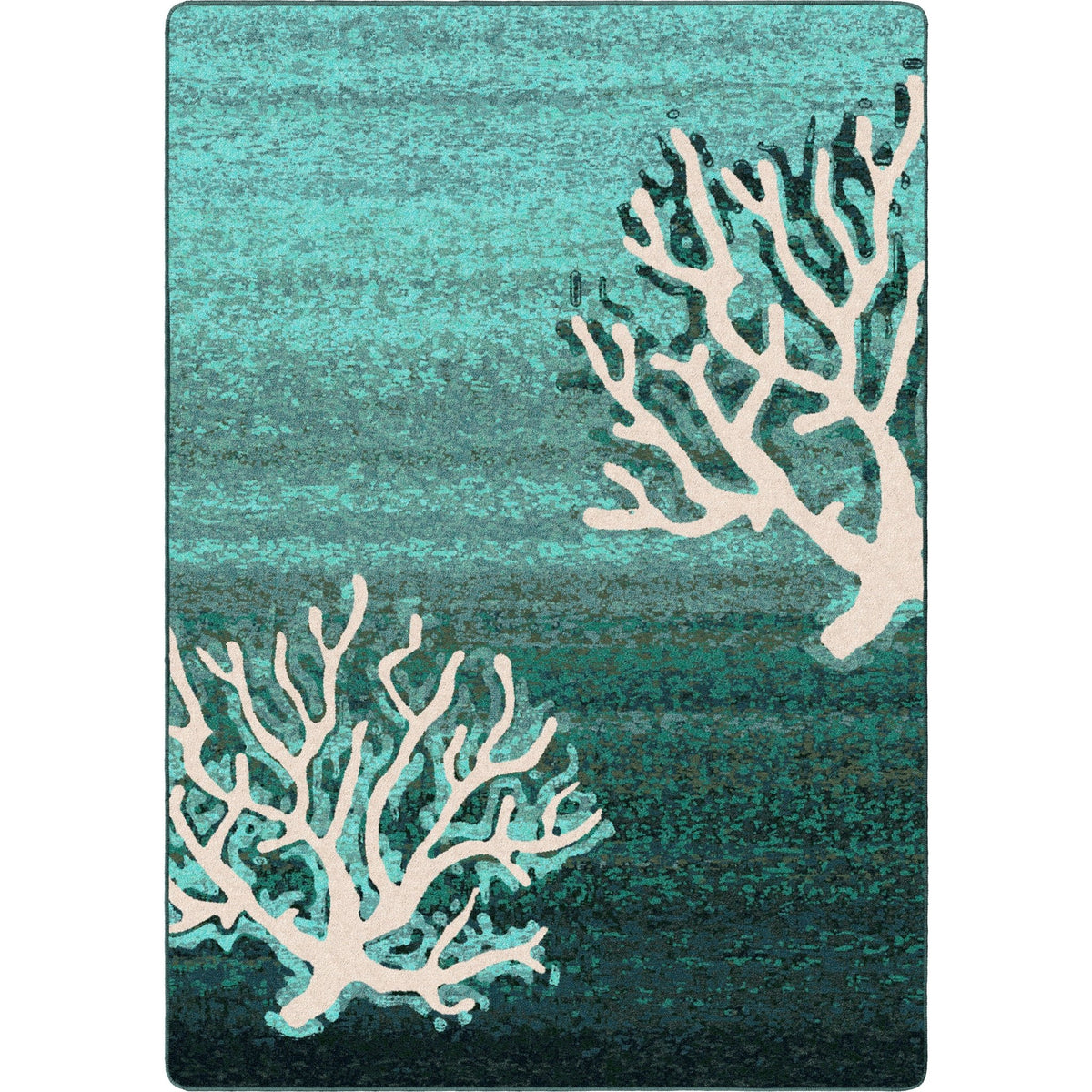 American Dakota Coral Pattern Aqua Rug - 0199AQU234