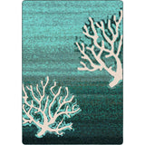 American Dakota Coral Pattern Aqua Rug - 0199AQU234