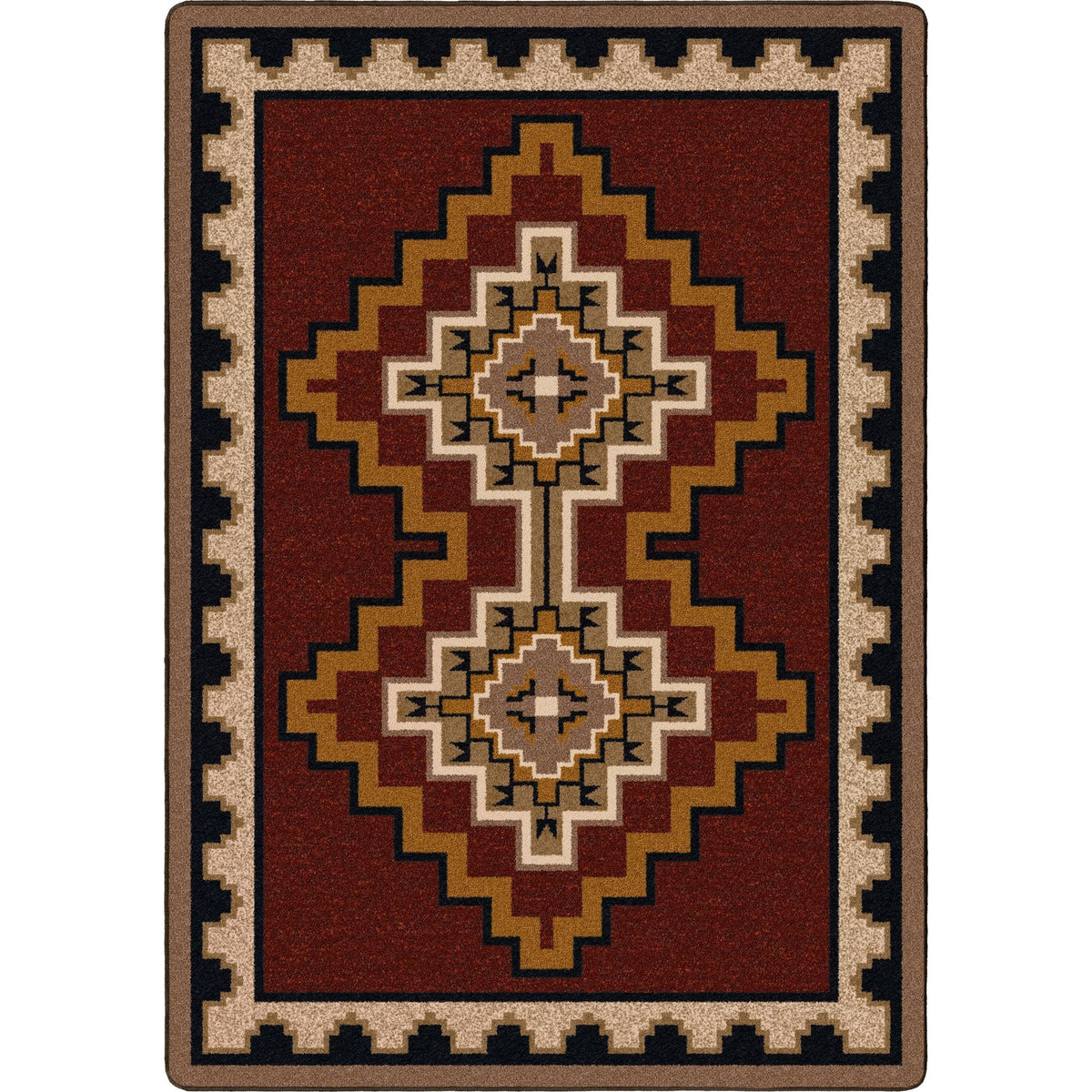 American Dakota Council Fire Red Rug
