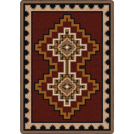 American Dakota Council Fire Red Rug