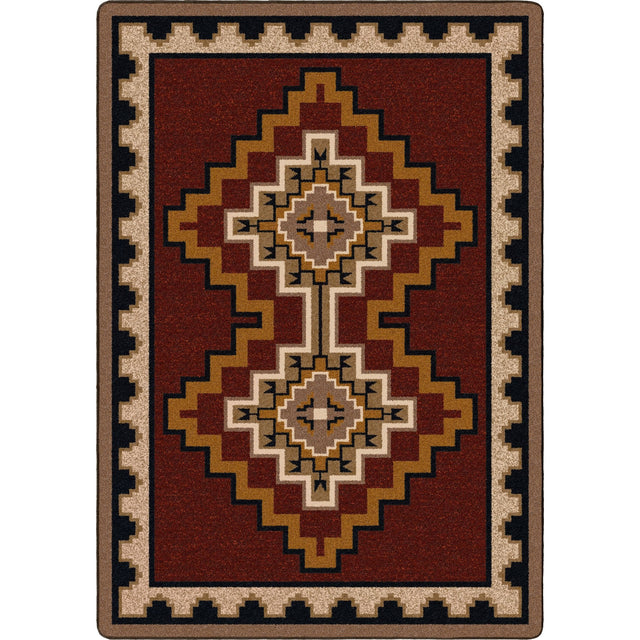 American Dakota Council Fire Red Rug
