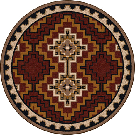 American Dakota Council Fire Red Rug
