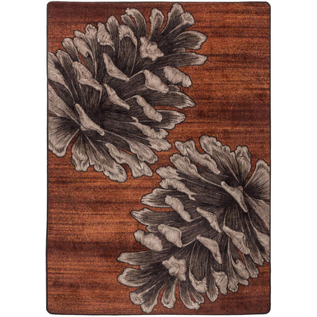 American Dakota Courting Pine Cones Rust Rug - AMZ0324RST234