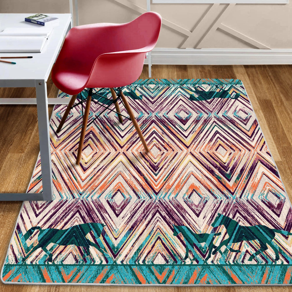 American Dakota Cowboy Love OKA Multi Rug - OKA0349MUL234
