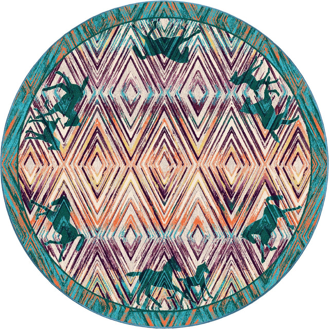 American Dakota Cowboy Love OKA Multi Rug - OKA0349MUL234